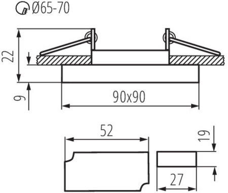 SOREN GU10 Halogen-Deckenleuchte beleuchtet blau Kanlux-Farbe