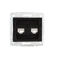 Doppel-Computersteckdose Schwarz Matt (2x RJ45Cat 6 Jack) LOGI KANLUX