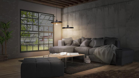 Dekorative Decke Pendelleuchte E27 Überhang Schwarz Braun Dekor Ledvance