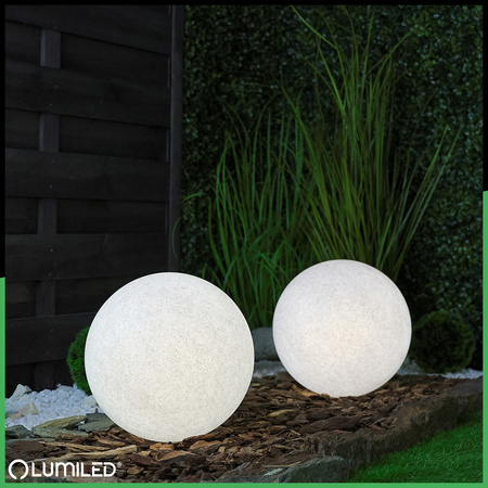 Gartenleuchte E27, Steinkugel 30cm IP65 LUMIKULA LUMILED
