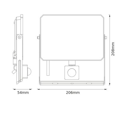 LED-Strahler Halogen-Außenstrahler 50W 3000K 4500lm IP65 mit Bewegungs- und Dämmerungssensor FLOODLIGHT LUX OSRAM