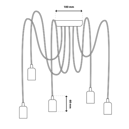 Pendelleuchte mit 5x E27-Sockeln einstellbare, Hängelampe Schwarz mit 3-fach Pendel Spinne Arane LUMILED