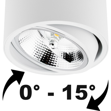 Set Halogen-Anbauleuchte Metallweiß SPOT TUBA 10cm + LED-Lampe GU10 ES111 15W COB 4000K