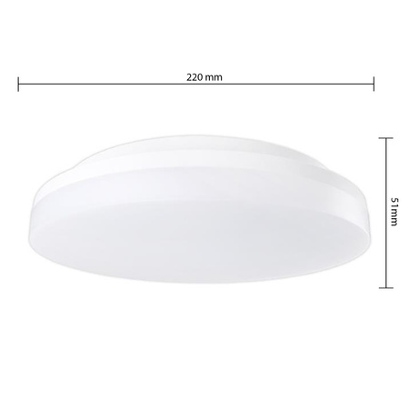 LED Decke Plafond Badezimmer Aufputz 18W 1880lm 4000K neutralweiß mit Bewegungsmelder Rund Weiß IP54 Minos Masterled