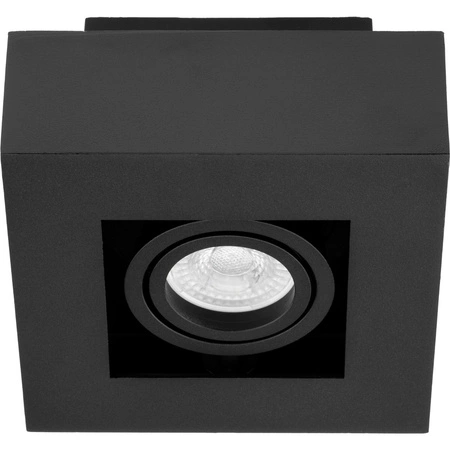 Halogen-Aufbauleuchte GU10, Aufbauspot beweglich Quadrat Schwarz AURI LUMILED