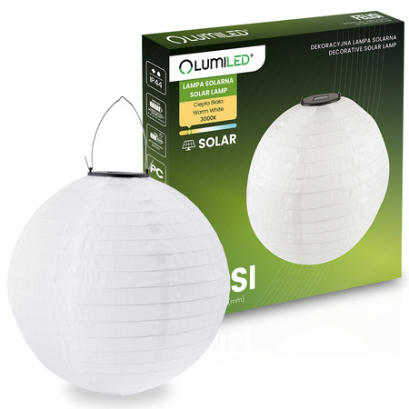 Solar-LED-Lampe, Solar Gartenlatarne Lampion 30cm Kugelleuchte Weiße FELISI LUMILED