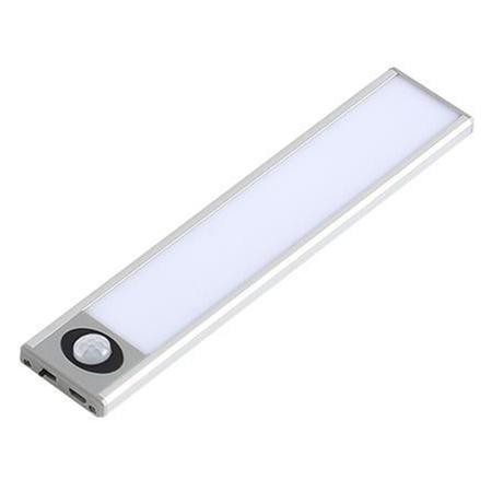 LED-Unterschrankleuchte Möbelleiste 1W 4500K 20cm mit Bewegungsmelder Silber