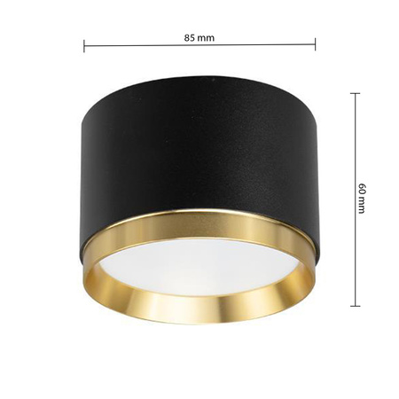 Aufputz Halogen Tuba Reflektor Spot GX53 Rund Schwarz Gold Lumet Masterled