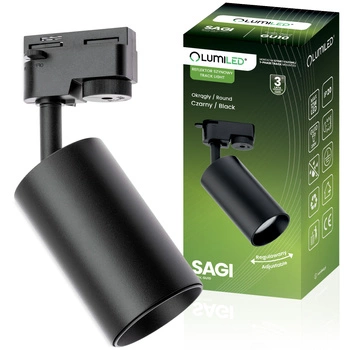 1-Phasen Strahler GU10, Schieneinstrahler Schwarz SAGI LUMILED