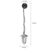 LED Gartenleuchte JUPITER E27 Elevation Wandleuchte Silber Hängelaterne Volteno