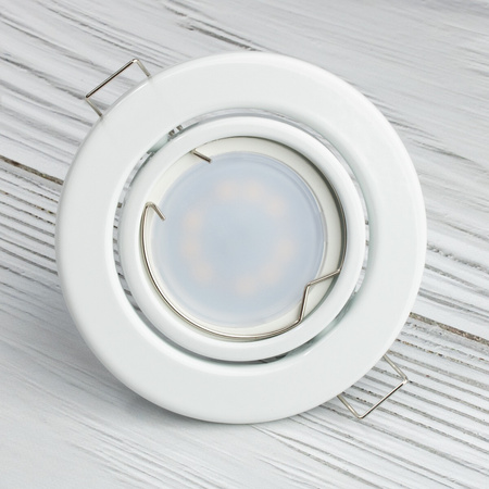 Einbaustrahler GU10, MR16 Einbauspot HALOGEN Runde beweglich Weiß Blech LUMILED