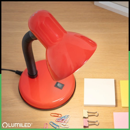 Schreibtischlampe E27, Tischlampe Verstellbar Rot SARA LUMILED