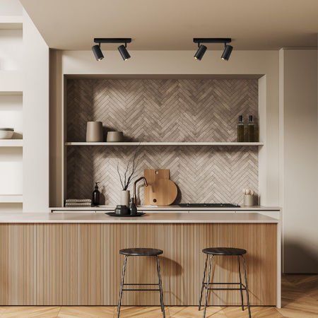 Wand- & Deckenstrahler 2x GU10 Schwarz Gold NICEA Sanico Goldlux