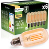 6x LED-Lampe E27 T45 4W = 40W 470LM 2000K warmweiß 360° Filament Amber LUMILED