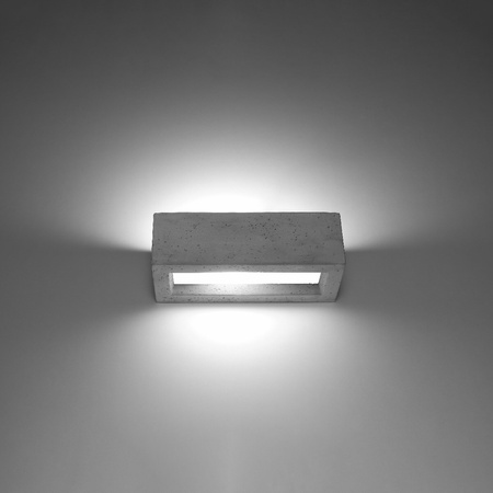 LED VEGA E27 Wandleuchte Rechteckig 30cm Beton SOLLUX