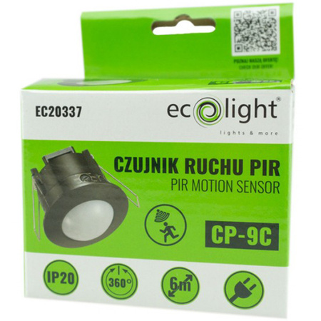 PIR-Bewegungs- und Dämmerungssensor Einbau 360° 6 m Innenbereich Schwarz