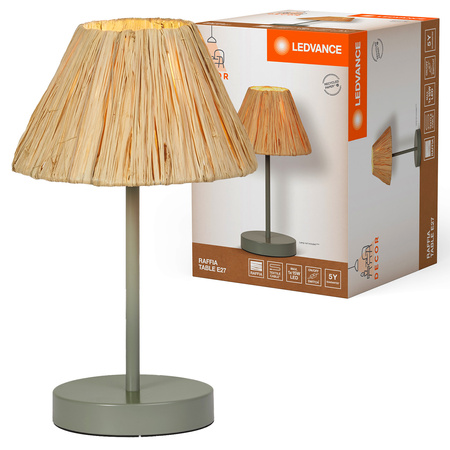 Tischlampe Schreibtisch Leuchte Stehend Dekorativ E27 Braun Grün USB-C Dekor Ledvance