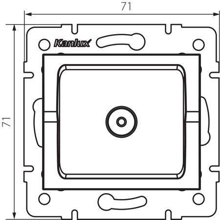 TV-Koaxial-Antennenbuchse quadratisch Graphit LOGI Kanlux
