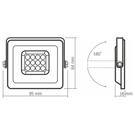 LED Fluter 10W 900lm 5000K IP65 Weiß VIDEOX LUCA