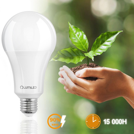 6x LED Lampen E27, Glühbirne A80 18W = 150W 2500lm 260° 3000K warm LUMILED