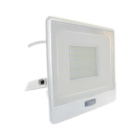LED Fluter 50W 4000lm 3000K IP65 Weiß mit Bewegungssensor und CUT-OFF-Funktion Samsung Chip VT-158S-1-W V-TAC