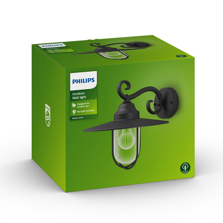 Gartenleuchte LED Wandleuchte PASTURE myGarden E27 IP44 Downward Lantern Schwarz PHILIPS