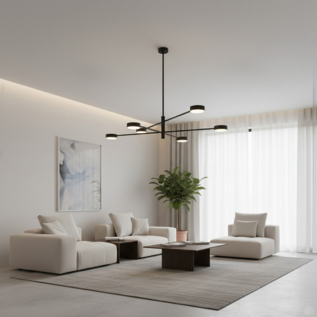 LED-Pendelleuchte 6x GX53 Wall Schwarz OVILO LUMILED