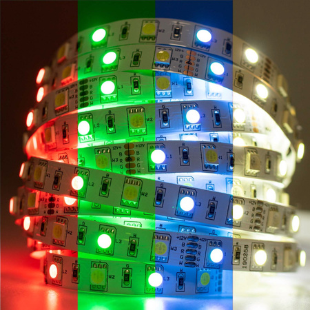 LED-Strip, LED-Streifen 12V 72W 300LED 5050 10mm 5m neutral LUMILED