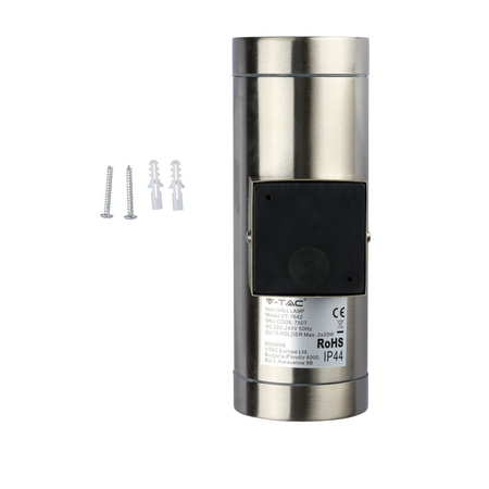 Gartenlampe Wandleuchte GU10 IP44 Oben/Unten Silber VT-7642 V-TAC