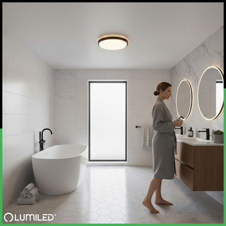 LED-Deckensegel 2x E27 DUALIO Rund IP44 30cm LUMILED