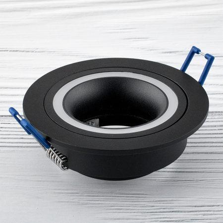 Glas-Einbaustrahler GU10, Einbauspot HALOGEN Runde Fest Schwarz TRIBUS LUMILED