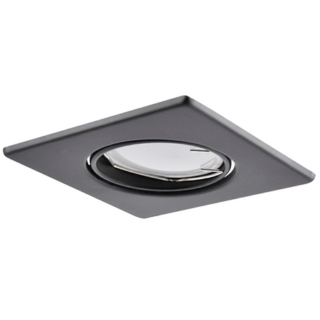 Set aus 3x quadratischer, schwarzer, beweglicher Halogenlampe GOLDLUX (Polux) + GU10 3,5W LED Lampen