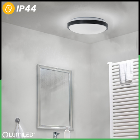 LED-Deckensegel 2x E27 DUALIO Rund IP44 30cm LUMILED