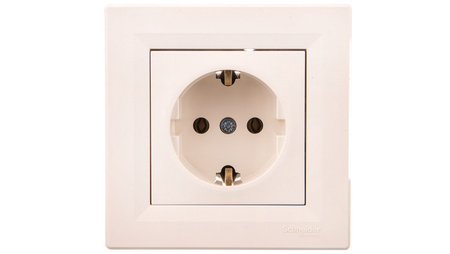 Asfora Einzelsteckdose mit/ohne SCHUKO cremefarben EPH2900123