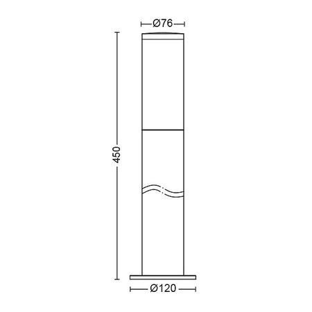 Außen-LED-Gartenlampe UTRECT myGarden E27 IP44 Mast 45 cm Silber PHILIPS