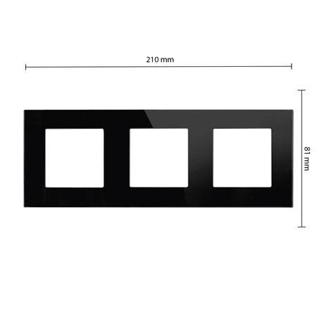 GLASS-Rahmen für die schwarze Dreifachsteckdose