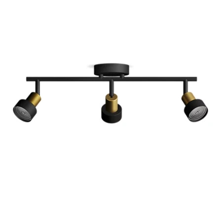 Reflektor-Deckenleuchte 3x GU10 Schwarz-Kupfer-Röhre Philips