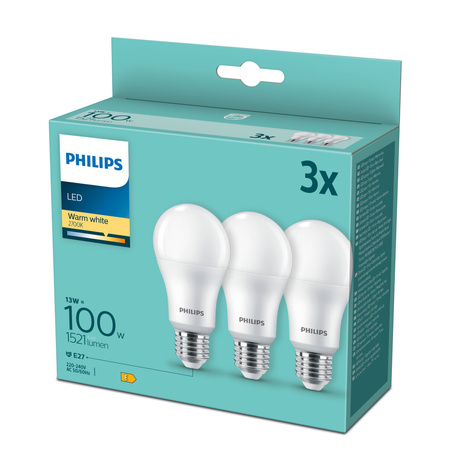 3x LED Lampen E27 A67 14W = 100W 1521lm 2700K Warm Milk PHILIPS