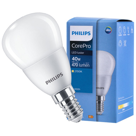 E14 LED Lampen 5W = 40W 470lm 2700K Warm BALL PHILIPS