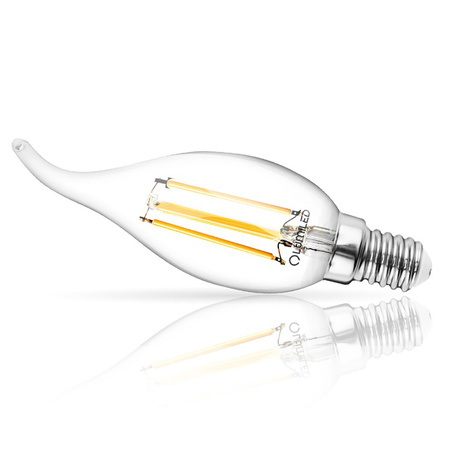 6x LED Lampen E14, Glühbirne Flame B35 7W = 60W 770lm 360° 4000K neutral Glühfaden LUMILED