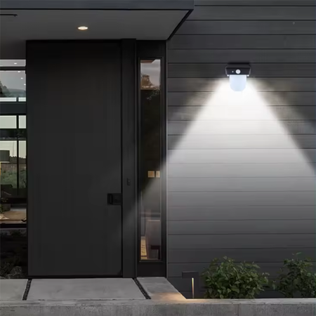 LED-Solar-Gartenlampe Fassaden-Wandleuchte 4000K IP54 Bewegungs- und Dämmerungssensor