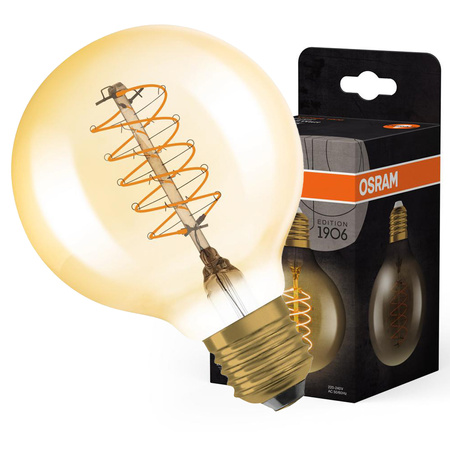Dekorative LED-Glühbirne G80 Sphere E27 7W = 48W 600lm 2200K Warm 320° Filament Dimmbar Vintage 1906 Osram