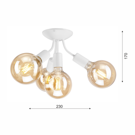 VIGGO Deckenleuchte 4xE27 Weiß LM-4.122 Lamkur