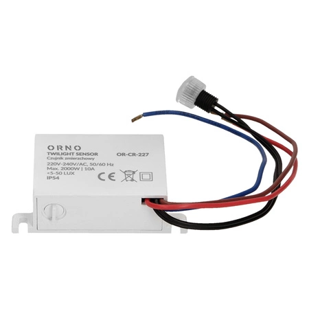 Dämmerungssensor mit externem Fühler 2000W IP54 Mini Weiß ORNO