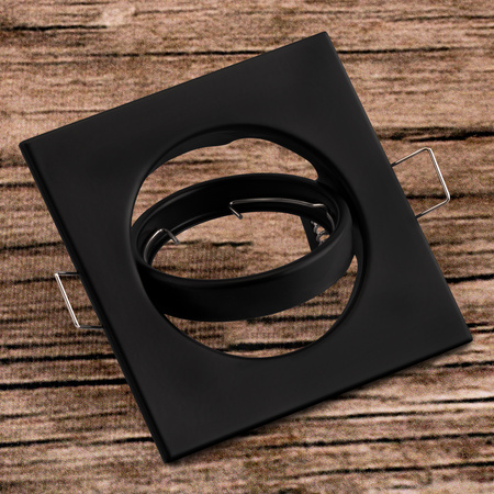 Einbaustrahler GU10, MR16 Einbauspot HALOGEN Quadrat beweglich Schwarz Blech PICTOR LUMILED