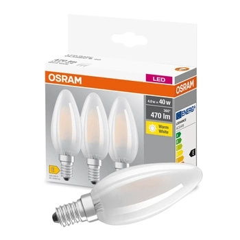 3x LED Lampen E14 B35 4,5W = 40W 470lm 2700K Wärme 300° OSRAM Filament