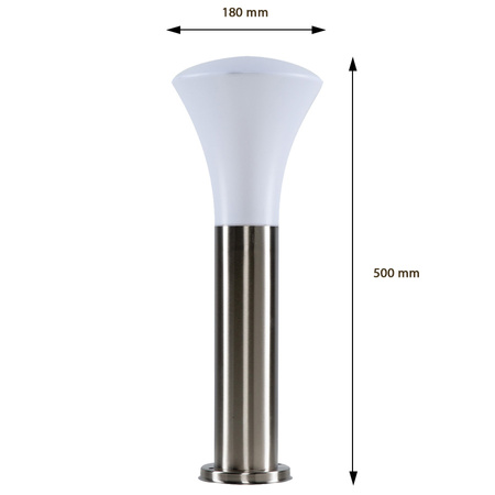 LED-Gartenleuchte für den Außenbereich BELLA E27-Mast 50 cm Chrom Volteno