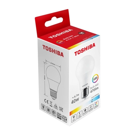 LED Lampen E27 A60 4,7W = 40W 470lm 6500K Kalt TOSHIBA