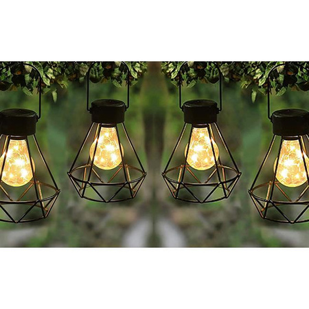 LED-Solar-Hängeleuchte für den Außenbereich Garten Laterne 3000K IP44 Dämmerungssensor