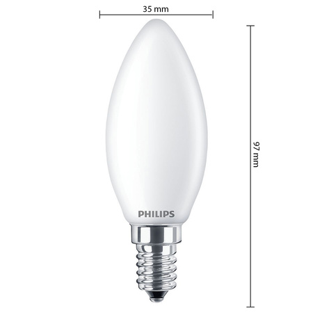 LED-Kerzenlampe E14 B35 6,5W = 60W 806lm 2700K warmes Filament milchig PHILIPS